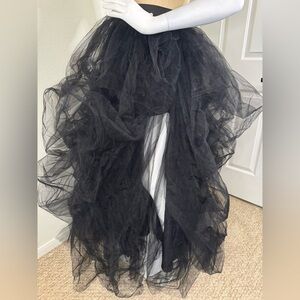 WDPL WOMENS SOLID BLACK COLORED LONG SKIRT SIZE 5XL. B1